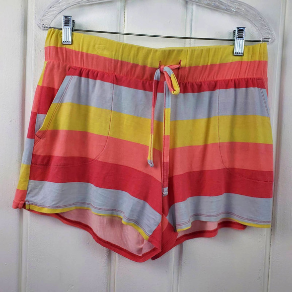 Wildfox Sorbet Striped Lightweight Drawstring Shorts Womens Size Medium - Picture 2 of 9